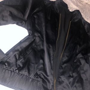 Black satin bomber jacket